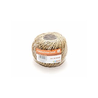 Paketschnur Sisal Natur Bastelschnur Bindfaden 60m 1.6mm dick Universal Braun