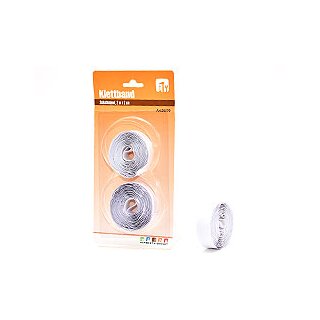 Klettband selbstklebend 2000mm x 20mm weiß Haken Flausch Band Befestigungsband