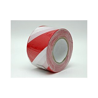 Absperrband Warnband Trassenband Flatterband rot-weiß 80mm 100m 30µm 1 Rolle
