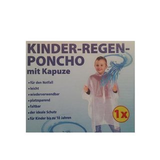 Kinder-Regenponcho mit Kaputze Rergenschutz Regencape 4 Farben  Blau