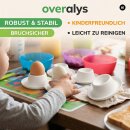 6 Eierbecher aus Kunststoff weiß –...