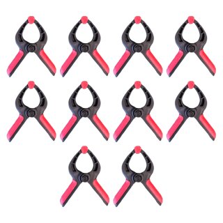 10er-Pack Klemmzwingen Kunststoffzwingen gummiert Schwarz Rot 8,5 cm