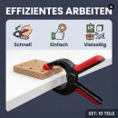 10er-Pack Klemmzwingen Kunststoffzwingen gummiert Schwarz Rot 8,5 cm
