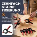 10er-Pack Klemmzwingen Kunststoffzwingen gummiert Schwarz Rot 8,5 cm