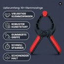10er-Pack Klemmzwingen Kunststoffzwingen gummiert Schwarz Rot 8,5 cm