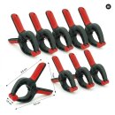 10er-Pack Klemmzwingen Kunststoffzwingen gummiert Schwarz Rot 8,5 cm