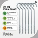 6er-Pack Schraubhaken verzinkt 145mm lang 6mm Durchmesser