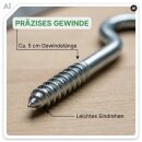 6er-Pack Schraubhaken verzinkt 145mm lang 6mm Durchmesser