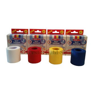 sporttape tape sportfixierband sportfixierbänder fixierband weiß rot gelb blau verschiedene größen