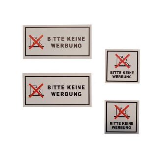 BITTE KEINE WERBUNG Aufkleber Etiketten Briefkasten Labels etichette etiquettes stop keine reklame warnhinweis keine zeitung hineisschild hinweis hinweisaufkleber kostenlose zeitung