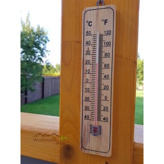 Thermometer Holz Wandthermometer Außenthermometer Gartenthermometer außen