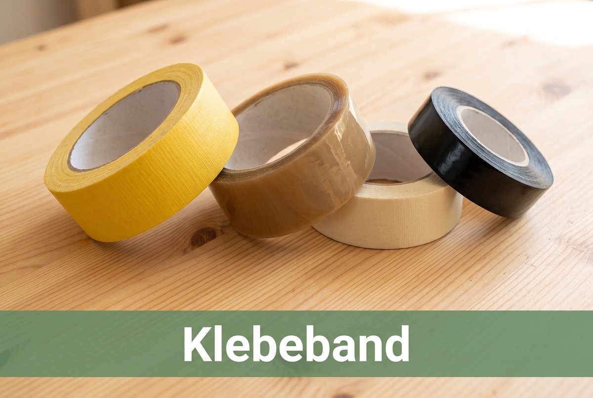 Klebeband: Rollen in Gelb, Braun und Schwarz